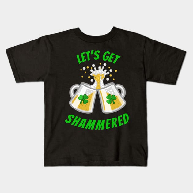 Funny Saint Patricks Day Shamrock and Beer Drinking tshirt Kids T-Shirt by BansheeApps